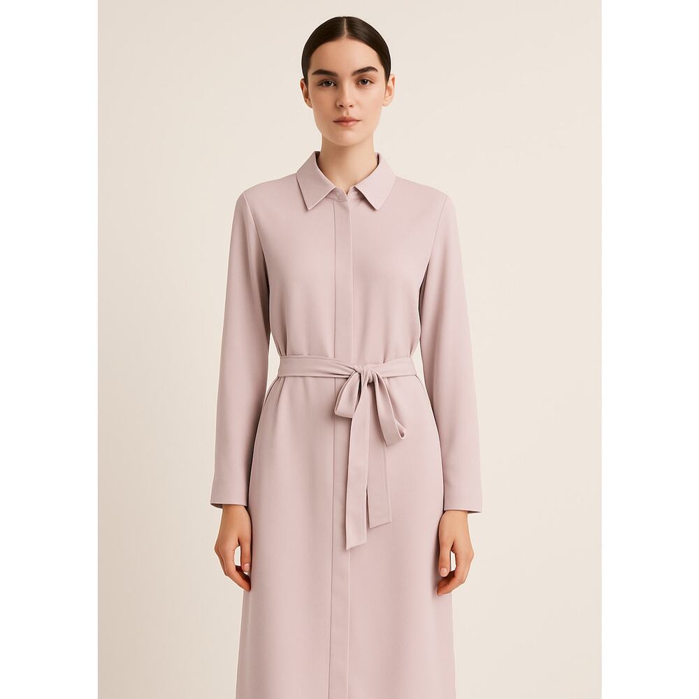 Quiet Luxury Belted Midi Shirtdress Minimalist Elegant Career Dress XL Capsule